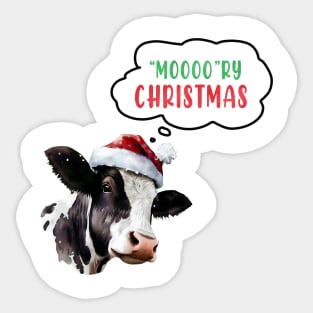 Moooory Christmas Cow Sticker